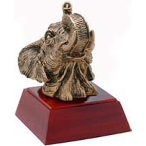 Elephant, Antique Gold, Resin Sculpture - 4"