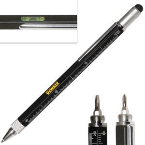 Aluminum Ruler Pen with Level, Screwdriver & Stylus