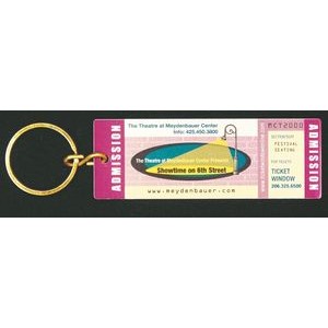 1.5" X 4.25" Ticket style key tag with a full color, sublimated imprint. Made in the USA.