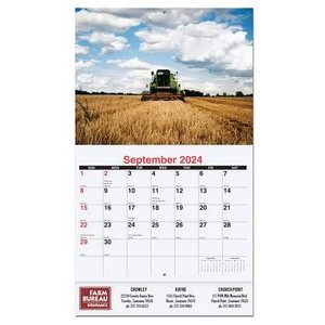 Agriculture Monthly Wall Calendar w/Staples (10 5/8"x18¼")