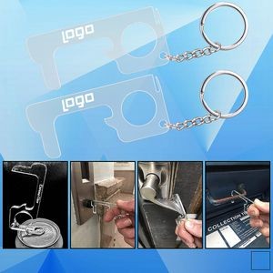 PPE Door Opener Closer Transparent No-Touch w/ Key Chain