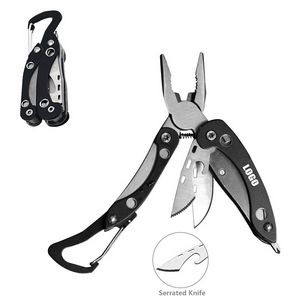 Carabiner Multi Pliers With Serrated Knife Bottle Opener