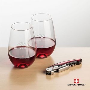 Swiss Force® Opener & 2 Boston Wine - Red