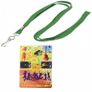 3/8" Flat Blank Lanyard with PVC Plastic Credential Badge