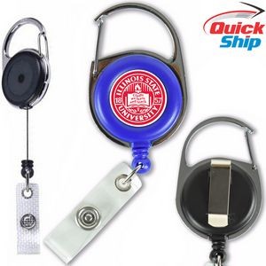 Quick Ship Full Color Retractable Carabiner Badge Reel with Belt Clip