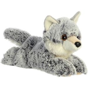 8" Winter Wolf Mini Flopsie Stuffed Animal