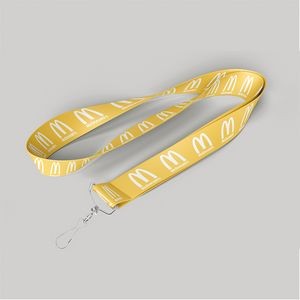 5/8" Yellow custom lanyard printed with company logo with Jay Hook attachment 0.625"