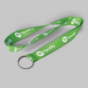 5/8" Forest Green custom lanyard printed with company logo with Key Ring Hook attachment 0.625"
