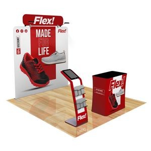 8ft Fastzip™ Media Stand Trade Show Booth Package