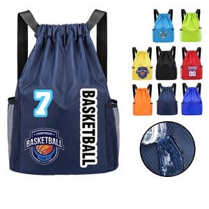 Basketball Gym Sports School Stadium Drawstring Backpack Bag