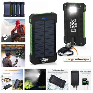 20K Multifunction Portable Solar Power Bank With Flashlight