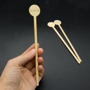 5.5" L Disposable Bamboo Round End Swizzle Drink Stirrer Stick