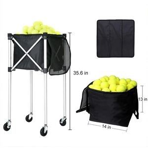 Portable Tennis Ball Hopper Trolly With Wheels