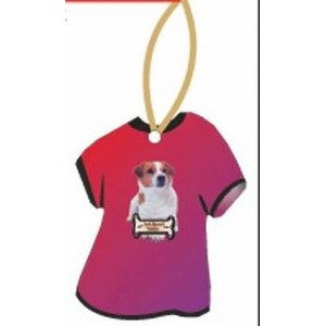 Jack Russell Terrier T-Shirt Promotional Ornament w/ Black Back (4")