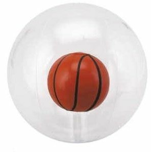 16" Inflatable Transparent Beach Ball w/ Inflatable Basketball Insert©