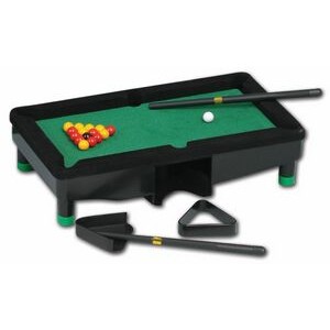 Black Mini Pool Desk Set Game w/Green Top