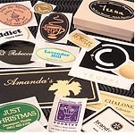 Oval Scallop Foil Hot Stamped Custom Label (1 1/8"x2 1/8")