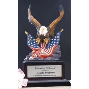 12.5" Ceramic & Cast Resin Hand Painted Eagle Award