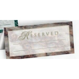 In Stock "Reserved" Italian Marble Parchment Look Table Tent (5 1/4"x5 1/4")
