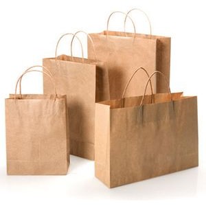 Brown Kraft Paper Bag w/Twisted Paper Handles (6 1/2"x3 1/2"x8 1/2")