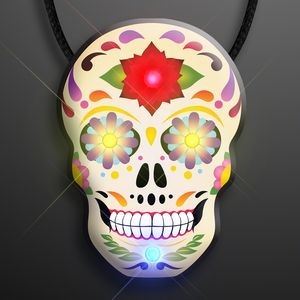 Light Up Day of the Dead Sugar Skull Necklace - BLANK