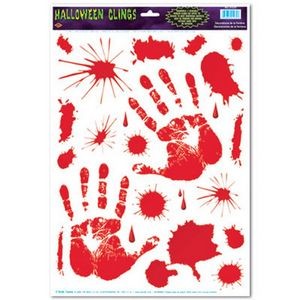 Halloween Bloody Handprint/ Blood Splatter Clings