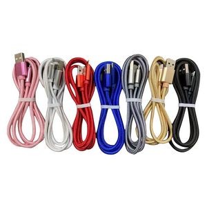 Premium Quality 2 Meter USB Type-C Or 8 Pin Lightning Compatible Cable Nylon Braided For Fast Chargi