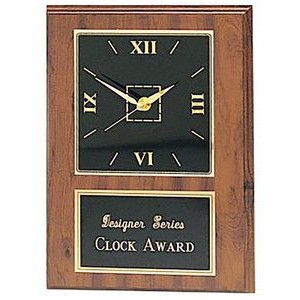 Rectangle Wall Clock with Cherry Finish, 9"x12"