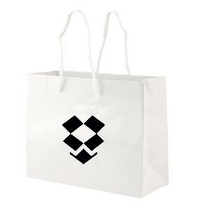 Matt/Gloss 210GSM White Cardboard Laminated Shopping Bag(13x7x13'')