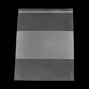 Clear Plastic Zip Lock Bag With White Block Print (3"x3")