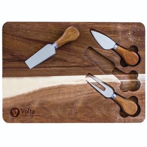 TB Home® Acacia Cheese Serving Board w/Cheese Tools (4 Piece)