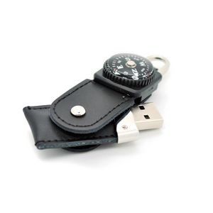 4GB USB Flash Drive w/Compass & Keychain