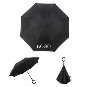 Windproof Automobile Reverse Folding Umbrella