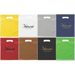 Colored Fold Over Die Cut Bags - Color Recyclable - 2C2S (12" x 16" + 3")