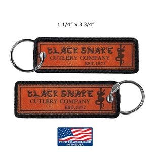 2 Sided "Leather Look" Printed Key Ring with Merrow Border