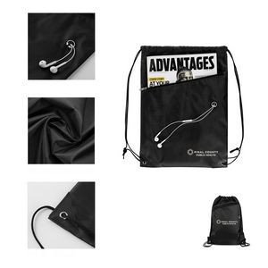 Multifunctional Polyester String Bag with earphone jack