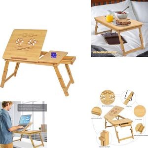 Adjustable Bamboo Laptop Stand Tray