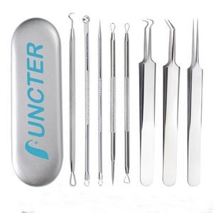 8 Pcs Stainless Steel Acne Extractor Tool Set with Metal Box