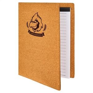 7" x 9" Small Cork Portfolio with Notepad