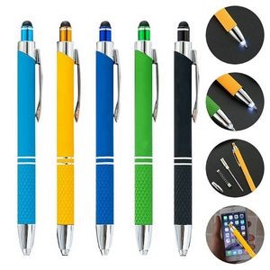 Multicolored LED Ballpoint Pen with Stylus