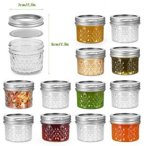 4 Oz Clear Glass Jar with Lid and Bands