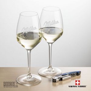 Swiss Force® Opener & 2 RIEDEL Extreme Wine - Blue