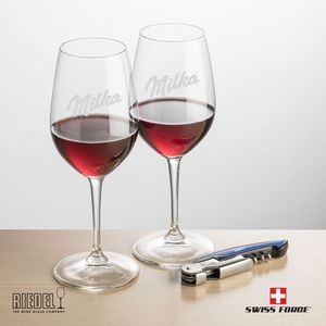 Swiss Force® Opener & 2 RIEDEL Oenologue Wine - Blue