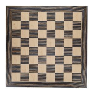 Deluxe Chess Board, Zebra & Natural Wood - 15 in