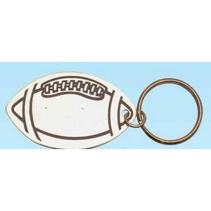 2 1/4"x1 1/2" Lacquer Coat Football Brass Key Ring (Engraved)
