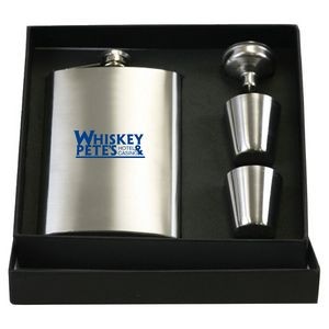 8 Oz. Stainless Steel Flask Gift Set