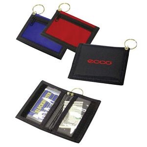 Nylon Keyring Wallet w/ Clear & Exterior Pockets