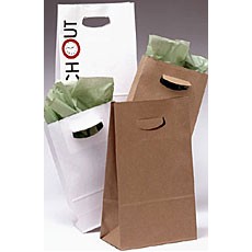 Square Bottom Paper Bag w/Die Cut Handles (7 1/8"x3 1/4"x10 3/4")
