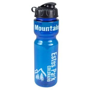 28 Oz. Champion Transparent Travel Sports Bottle w/Flip Top Lid