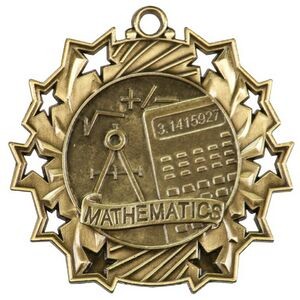 Ten Star Math Medal - 2-1/4"